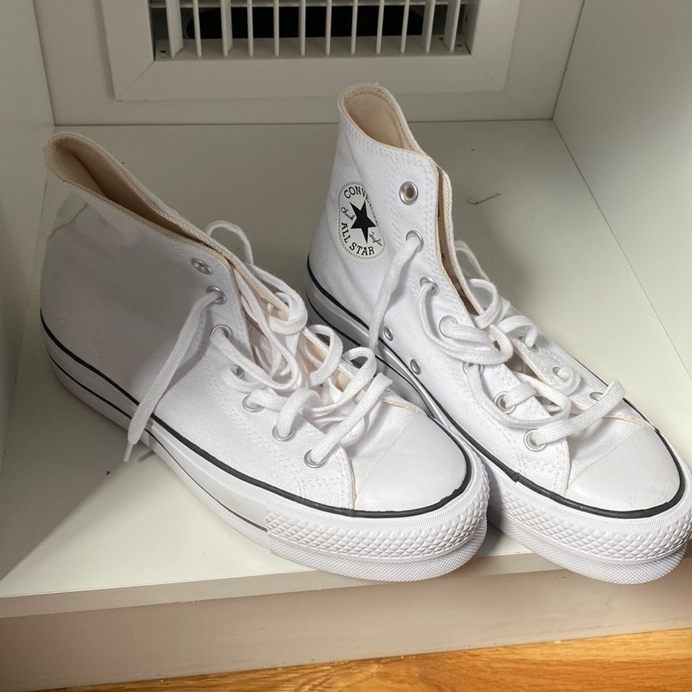 Converse White Platform Hightower Sneakers